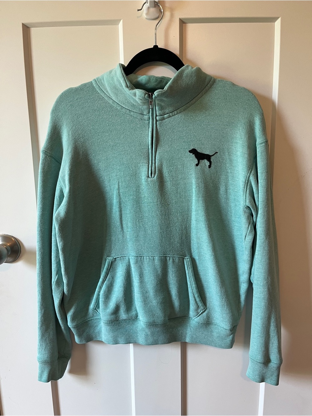 Victoria’s Secret PINK Turquoise Quarter-Zip Pullover Sweater